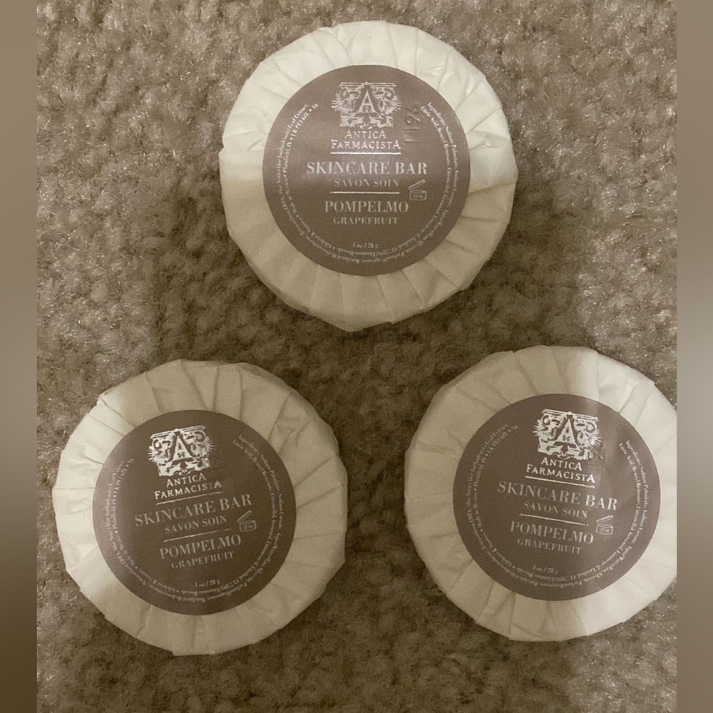 3 set Antica Farmacista skincare bar savon soin 1 oz each